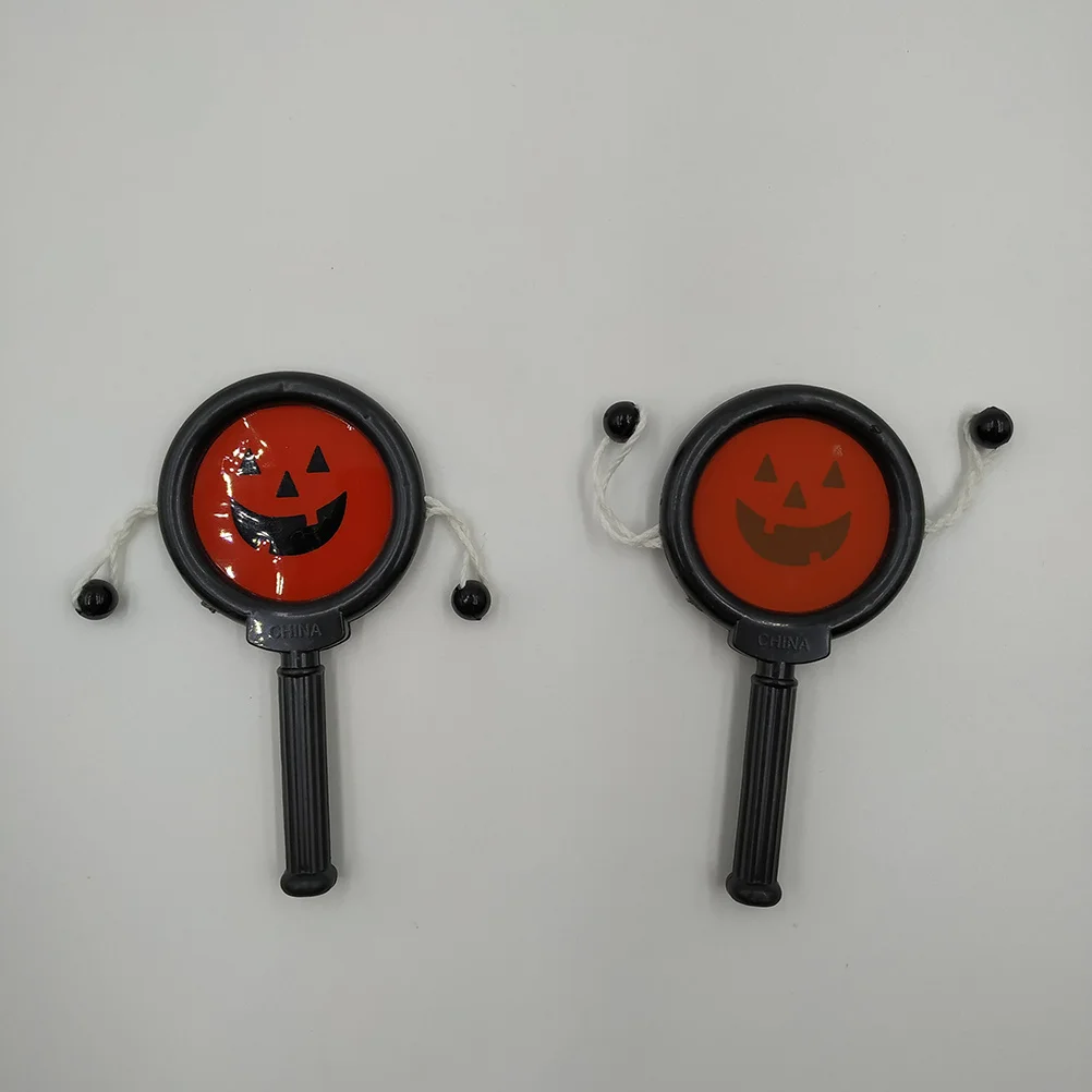 10pcs Halloween Pumpkin Rattle Drum Baby Shaking Lightweight Musical Instrument For Infant Hand-Eye Coordination Kids Gift
