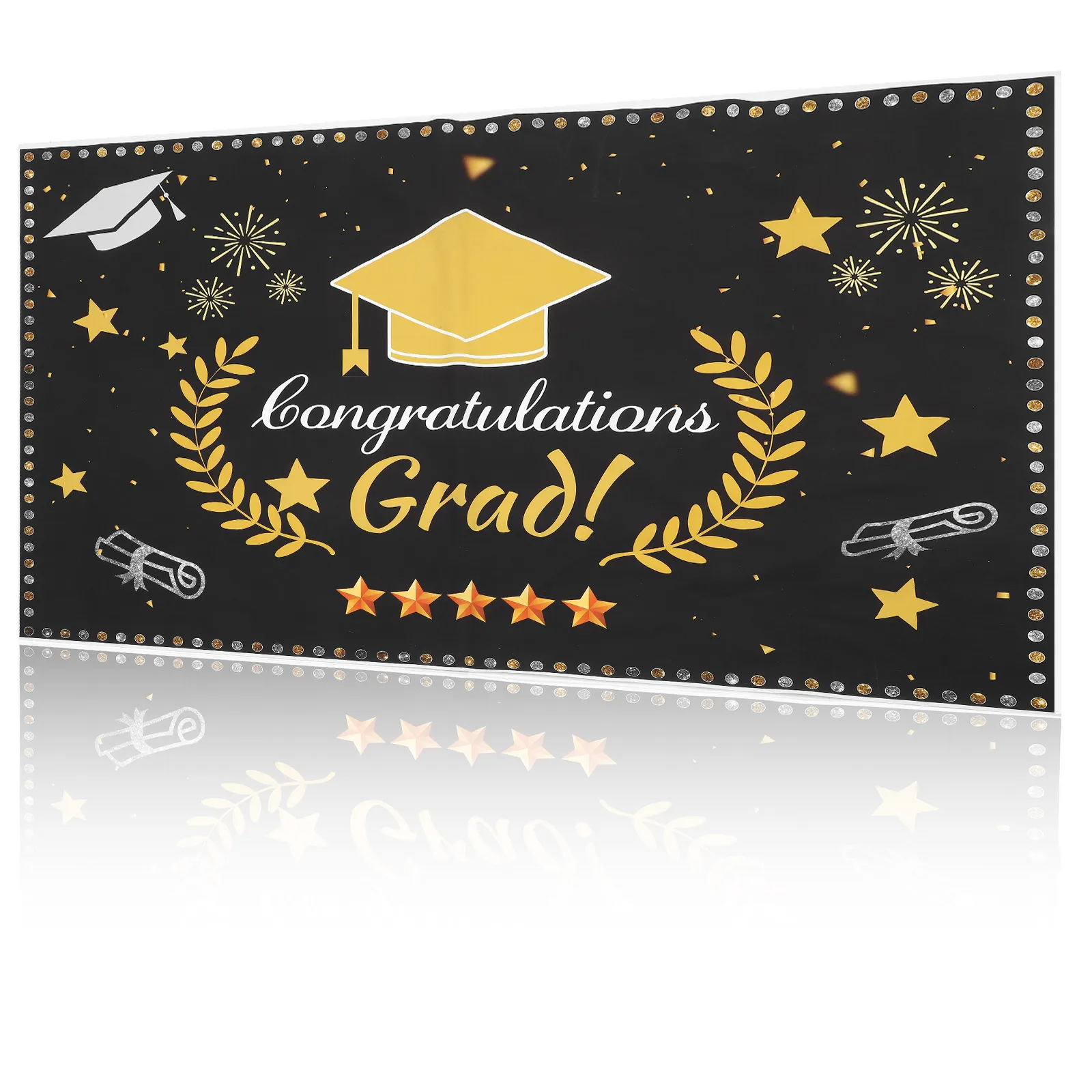

Congrats Grad Banner 210x150cm Photography Backdrop Durable Reusable Graduation Hanging Banner Lightweight