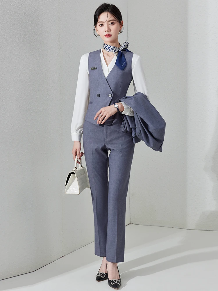 여성용 전문 슬림핏 자켓 및 조끼 세트, 보석 가게, 가이드, 업무, 패셔너블, 비즈니스 스타일