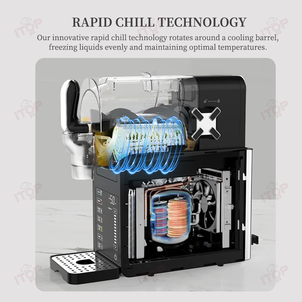 آلة طين ITOP SM-AS1 للاستخدام المنزلي والتجاري 1.9L صانع المشروبات المجمدة المدمج معدات بار التكنولوجيا سريعة البرد