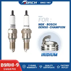 2-8PCS Candles Replace for 6777/IMR9C-9H 6216/CR9EHIX-9 7502/CR9EH-9 6544/IMR9D-9H Screw Type Iridium Spark Plug TORCH B9RHI-9