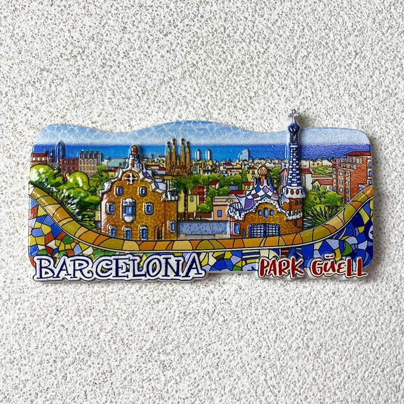 Barcelona, Spain Travel Souvenir Dopamine Creative Magnetic Fridge Magnet 3D Home Decorations