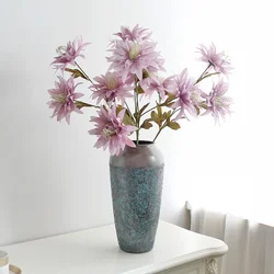 66CM Artificial 3-head Large Claw Chrysanthemum Interior Decoration Silk Flower Wedding Holding Flower