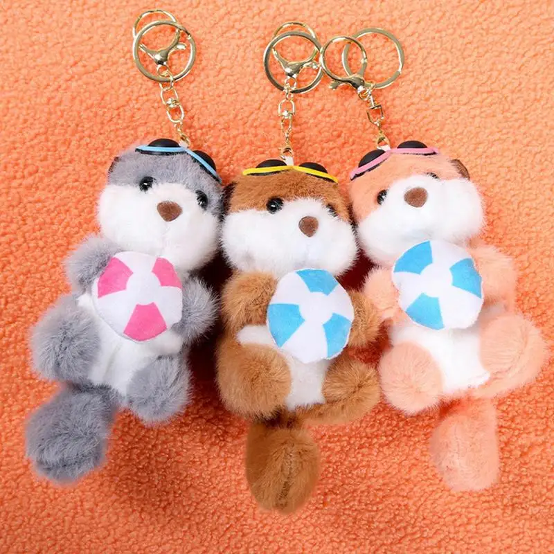 Stuffed Animal Keychain | Cute Car Keyring Decoration | Animals Plush Keychain Cartoon Animal Plushies Backpack Charm for Purse