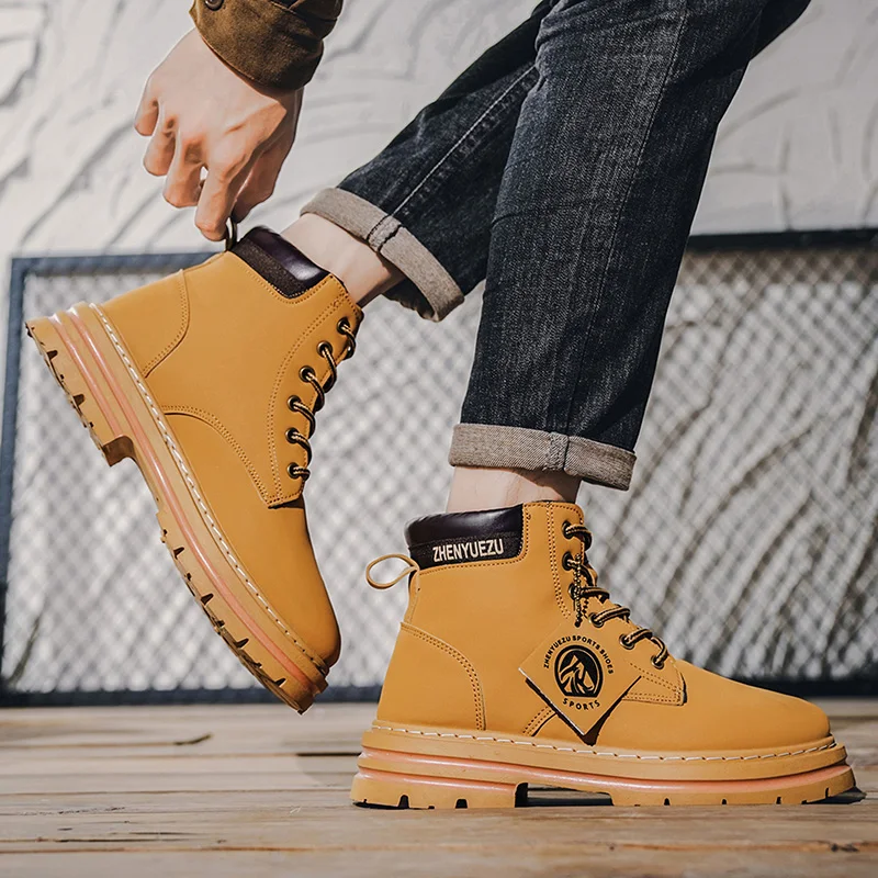 Fashion Men's High‑Top Boots, Soft Comfort Lining, Wear‑Resistant Sole, Great For Outdoor Sports And Hiking view 5