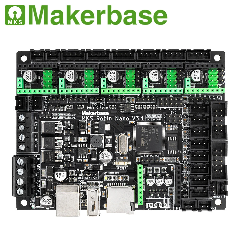 Makerbase MKS Robin Nano V3.1 3D Printer Mainboard with M4 Processor and TFT Touchscreen
