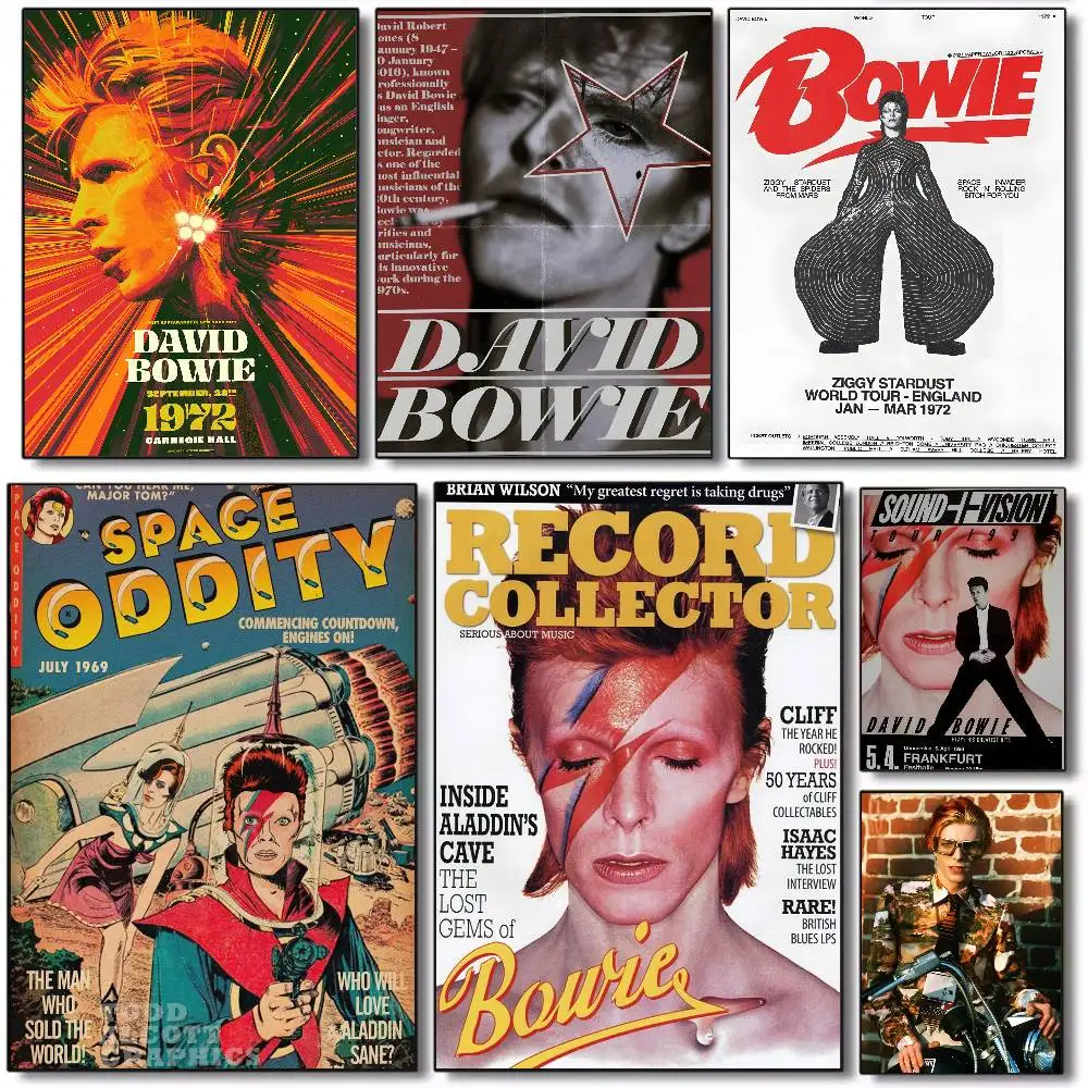 Retro singer D-David B-Bowie Poster Art canvas HD aesthetic Printing Paper Wall Art for Living Room Bar fashion Home Decor