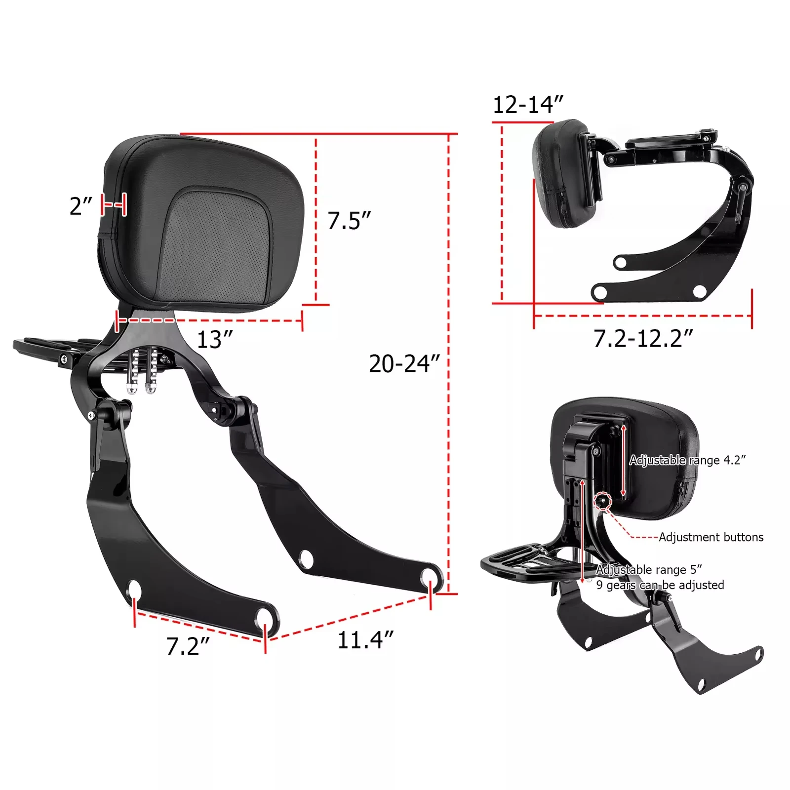Detachable Passenger Sissy Bar For Harley 18-26 Low Rider ST FXLRST Sport Glide FLSB FXLR Motorcycle Backrest Driver Sissybar view 4