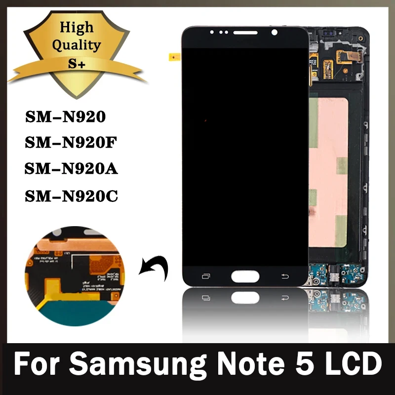 Burn Shadow LCD For Samsung  Note 5 LCD N920 N920F N920A N920C LCD Display Touch Screen Digitizer For Samsung Note5 LCD