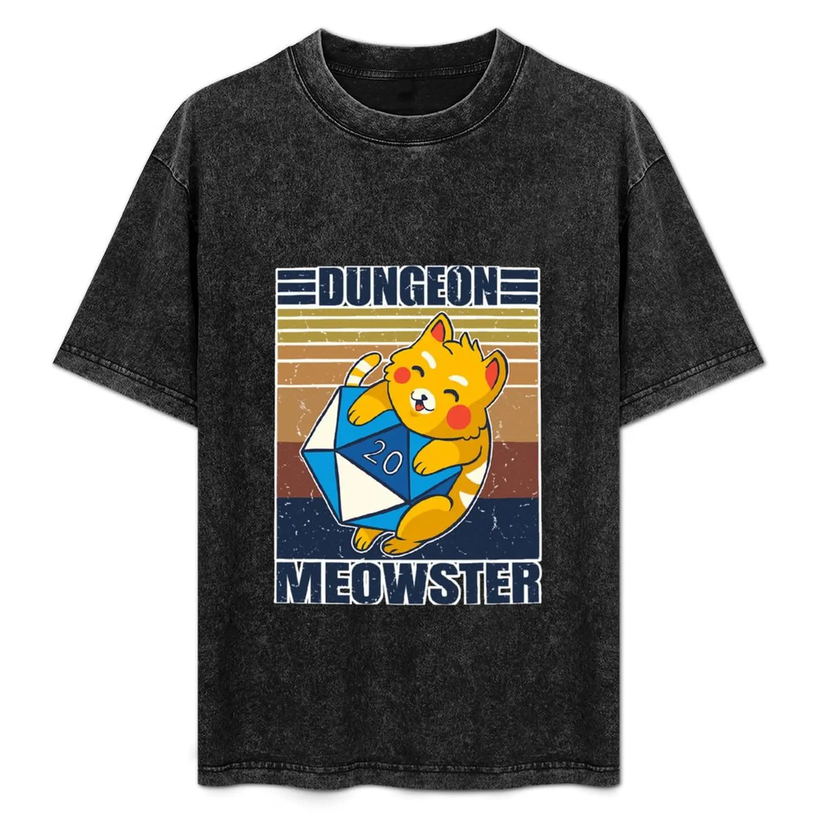 

Cute Cat Retro Rpg Dungeon Meowster T-Shirt Casual Soft Cotton Short Sleeve Tee