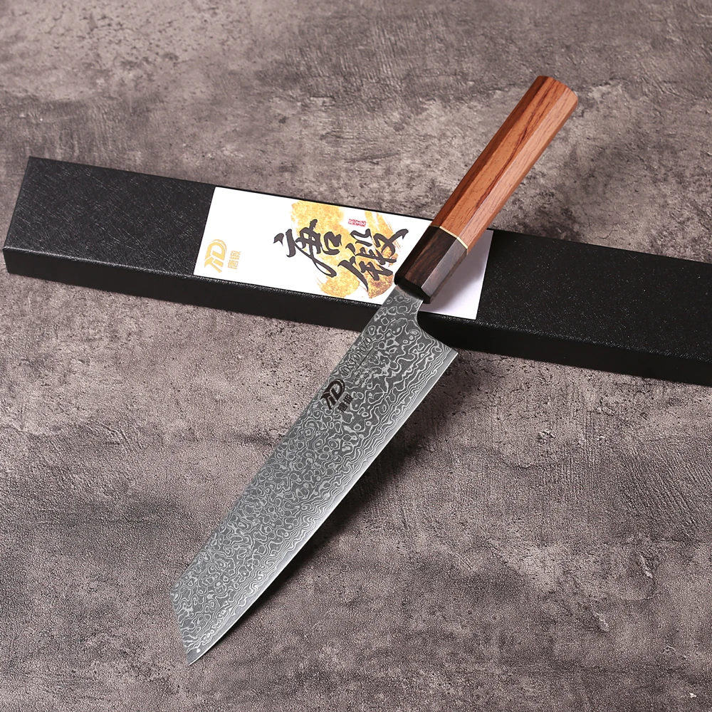 

Кухонный нож MOSTODOZO 8.2" (20.3 см) японский кирицукэ из дамасской стали, острый, для мяса и овощей, ручной работы, профессиональный
