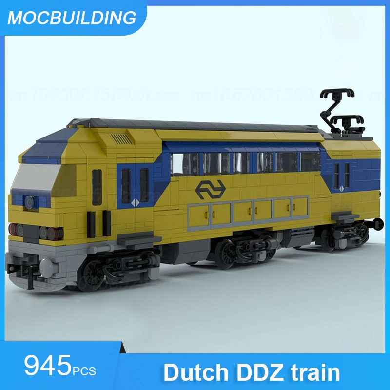 MOC Building Blocks Dutch NS Double Dekker Train DDZ Model DIY Assemble Bricks Transportation Educational Xmas Toys Gifts 945PCS