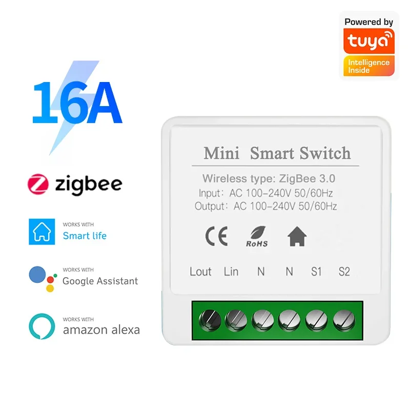 

IHSENO Tuya Zigbee 3.0 DIY Mini Switch For Tuya Smart Life Timing Wireless Control Relay Automation Work With Alexa Google Home