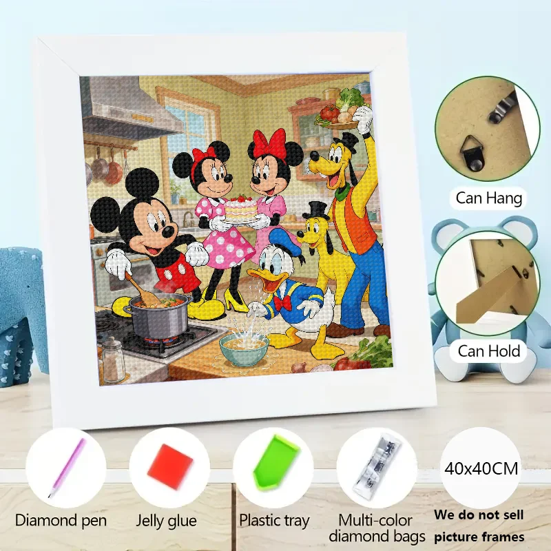 

1 шт., Disney, Микки Маус, Минни Дональд Дак, Гуфи Друзья, набор для приготовления алмазной живописи, 5D полная дрель, алмазное искусство, сделай сам, ремесло для дома