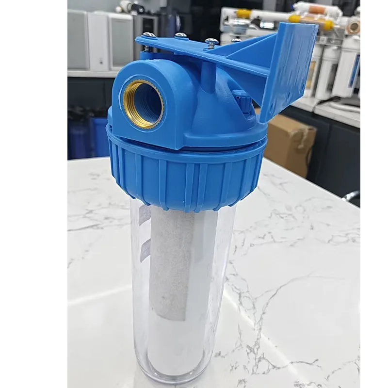 Household water purifier AS filter bottle engineering equipment large flow filter, 10inch transparent filter bottle front filter
