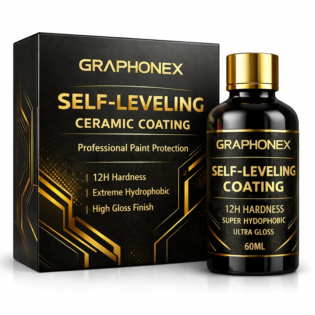 

GRAPHONEX 12H Ceramic Coating for Cars 60ML – Self-Leveling Technology, Extreme Hydrophobic Protection, High Gloss Finish