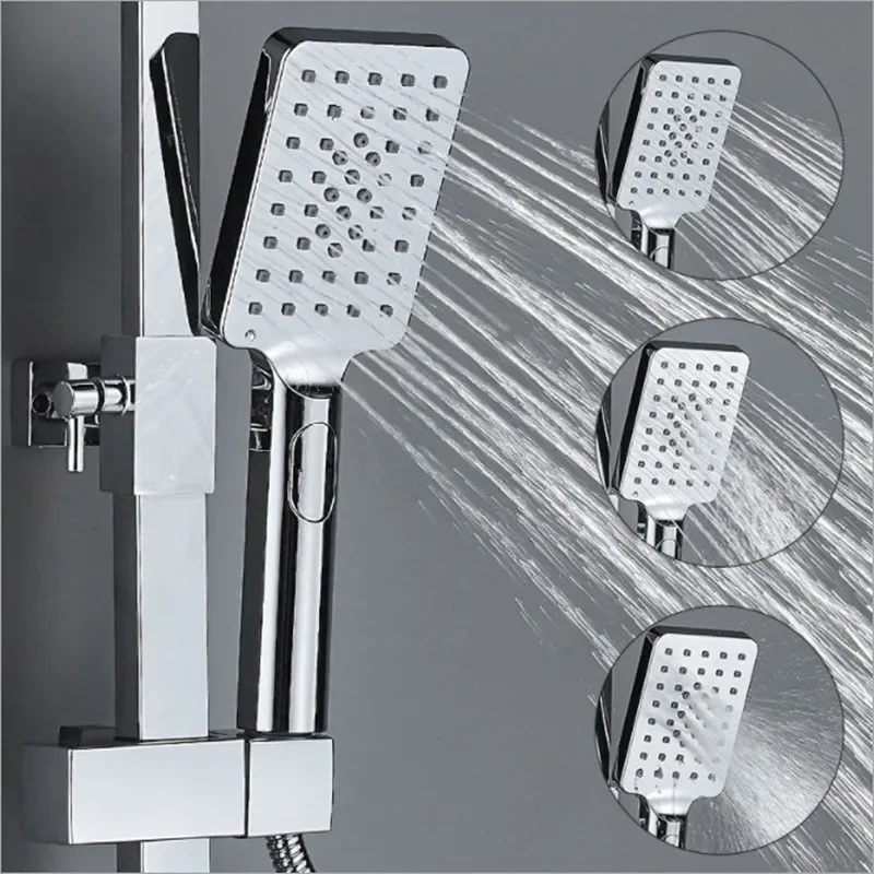 3 Modes Shower Head Thick Large Spout Volume with Hose Bathroom Household Shower Head Bath Handheld Nozzle