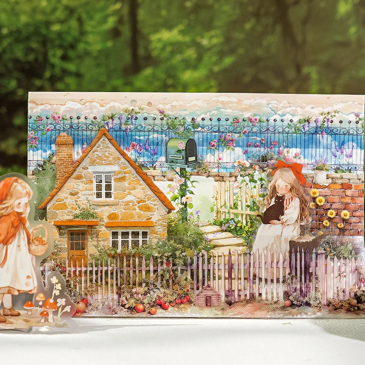 6 rollos de pegatinas decorativas para valla de jardín, cinta adhesiva para manualidades, álbumes de recortes, diarios, álbumes, pegatinas para álbumes de recortes