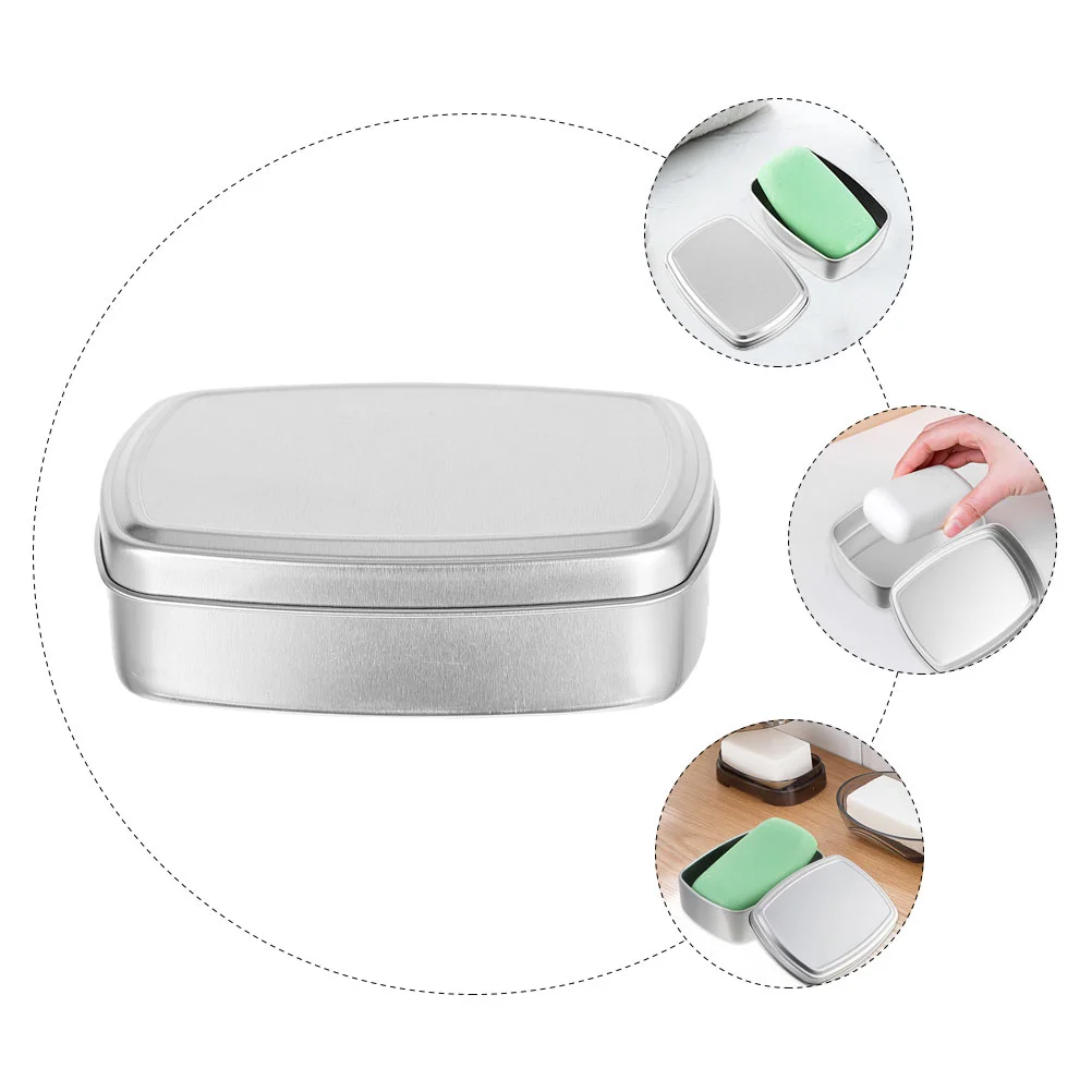 Metal Container with Lid Aluminum Box Soap Travel Aluminium Holder Case Can Storage Cans Bar