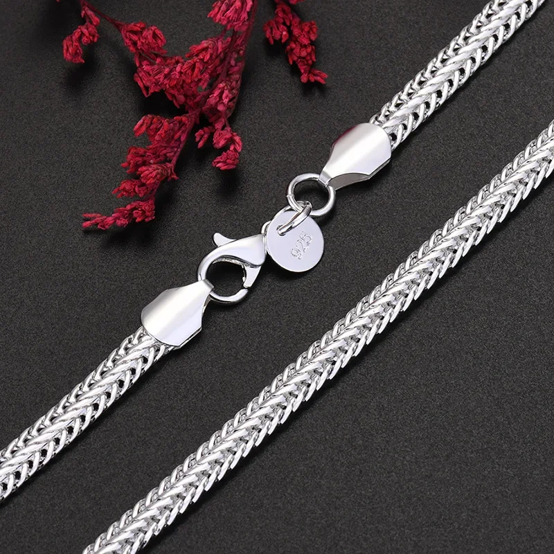 925 Sterling Silver Trendy Chain Necklace for Women Men Lady Jewelry Designer Wedding Engagement Gifts 50cm 20inch