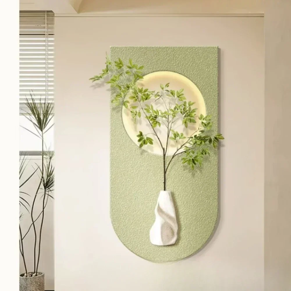 safe Cream style entrance decoration painting, modern light luxury sandstone painting, three-dimensional texture, corridor