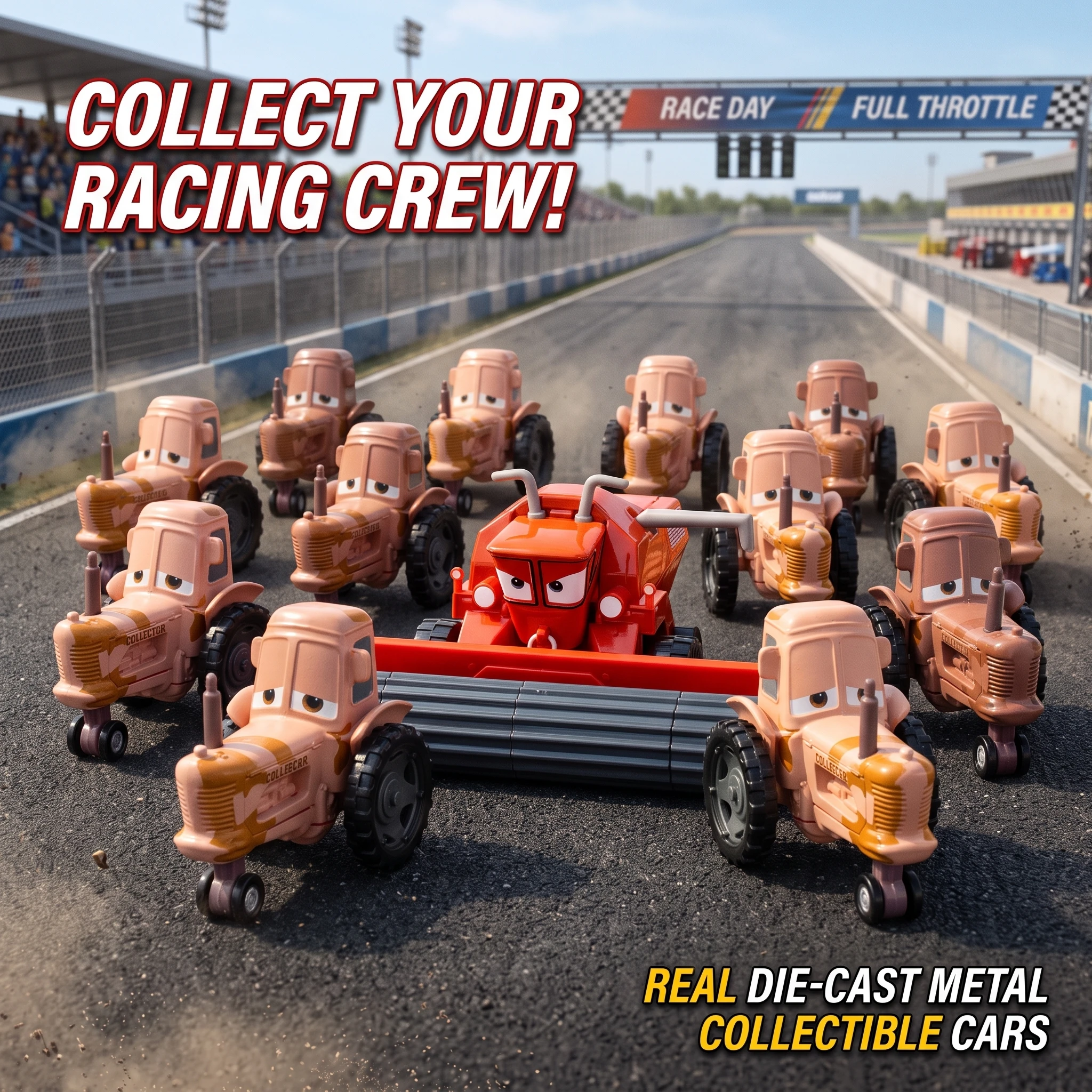 Pixar Cars Frank Green Orange Harvester Uncle Bull Alloy Children Toy Model Car Diecast Genuine Kids Gift Collectible