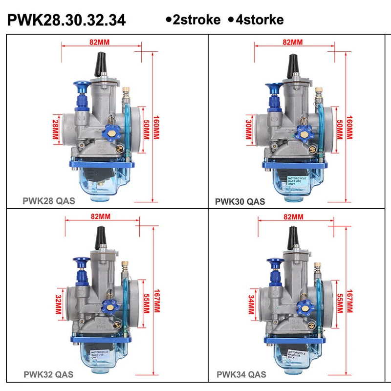 Keihin PWK Carburetor 28mm 30mm 32mm 34mm Save Fuel For 125 150 175 200 250 300cc ATV Dirt Bike Motorbike Carb