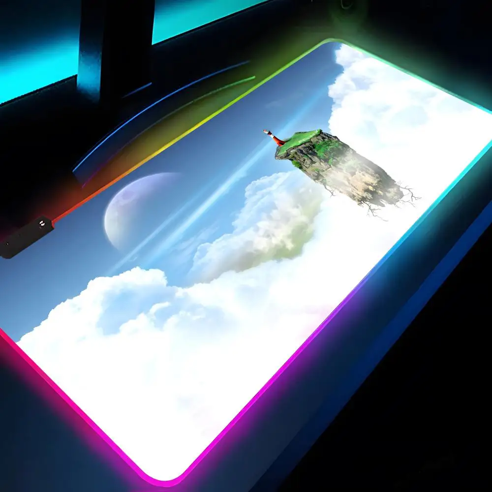 Rock Gorillaz Demon Days 마우스 패드 Rgb Xxl 노트북 매트 게임용 마우스 패드 백라이트 키보드 게이머 소녀 테이블 패드 데스크