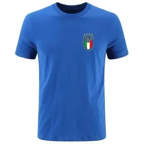 Maglia da allenamento da calcio da uomo europea americana in italia, t-Shirt, Top da uomo in puro cotone a maniche corte, camicia estiva a mezza