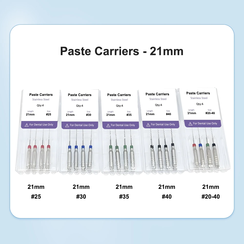 10pack/box 21/25mm Dental Lentulo Paste Carriers Endodontic Reamers Drill Burs Endo Files Dentist Materials Instrument