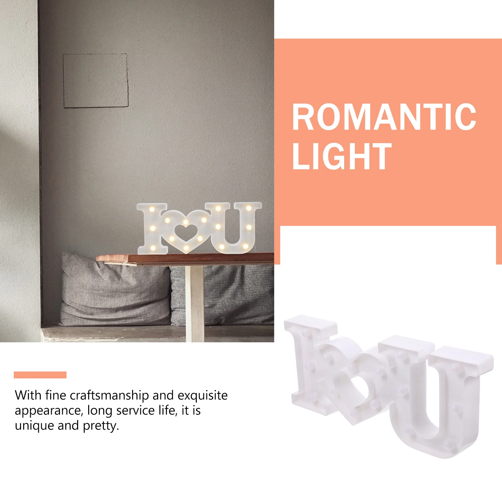 Creative LED Letter Design Light Romantic Valentine's Day Atmosphere Lamp Home Decorative Party Night Light Room Layout Lights