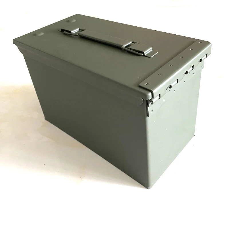 50 Cal Metal Ammo Can Steel Ammo-Box Military & Army for Long-Term Waterproof Ammunition & Valuables Storage