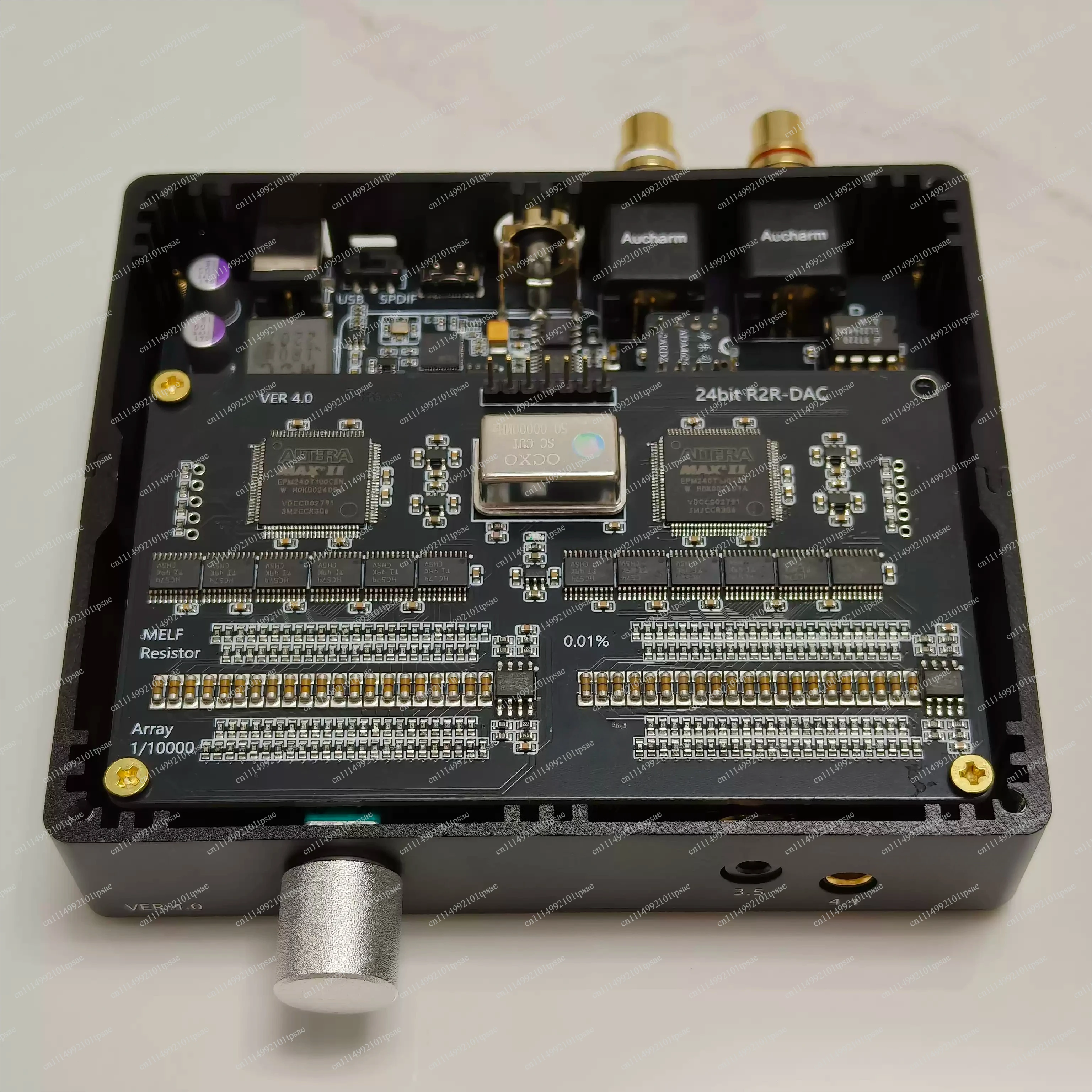 Upgraded R2R V4.0 Decoder RCA/3.5/4.4 Output Supports Coaxial / USB Input with Volume Adjustment CNC Case PCM 24bit
