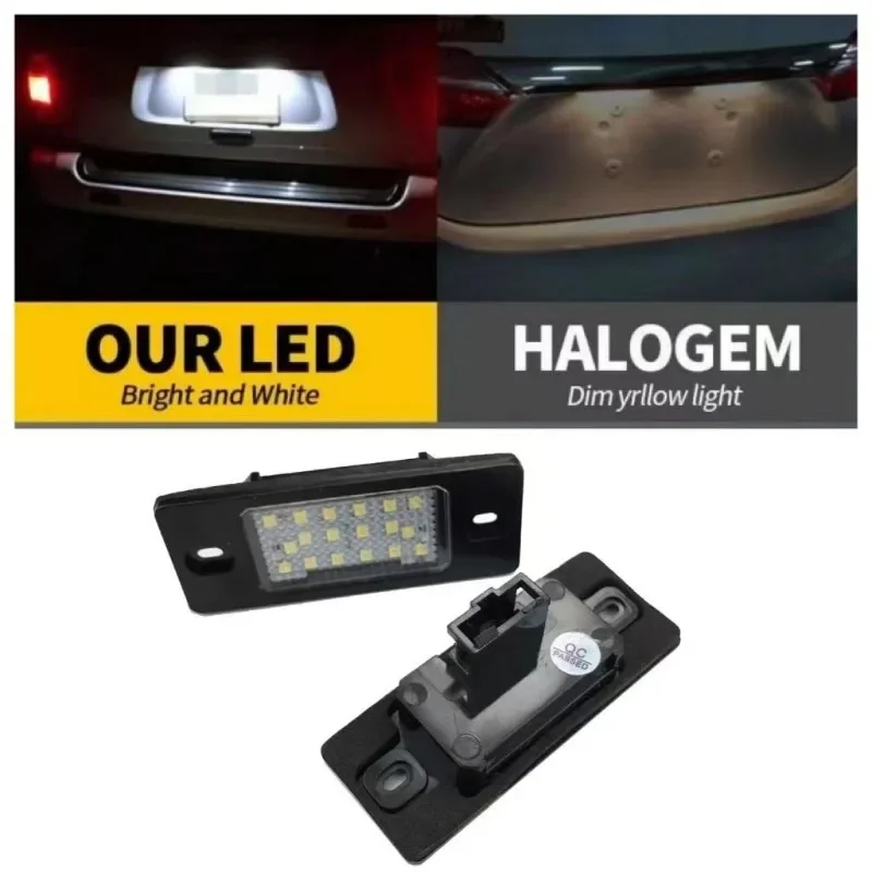 

For VW Touareg Tiguan GOLF PASSAT BORA PORSCHE Wagon MK4 MK5 Variant 2pcs LED Number Logo License Plate Light Number Lamps