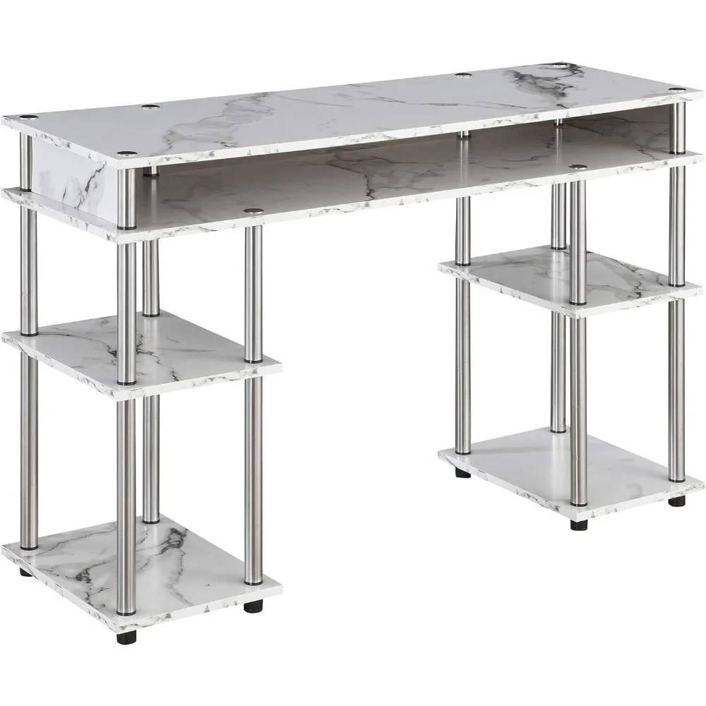 

Designs2Go 47.25" No-Tools Desk: Shelved Home Office Vanity/Computer/Nail Table