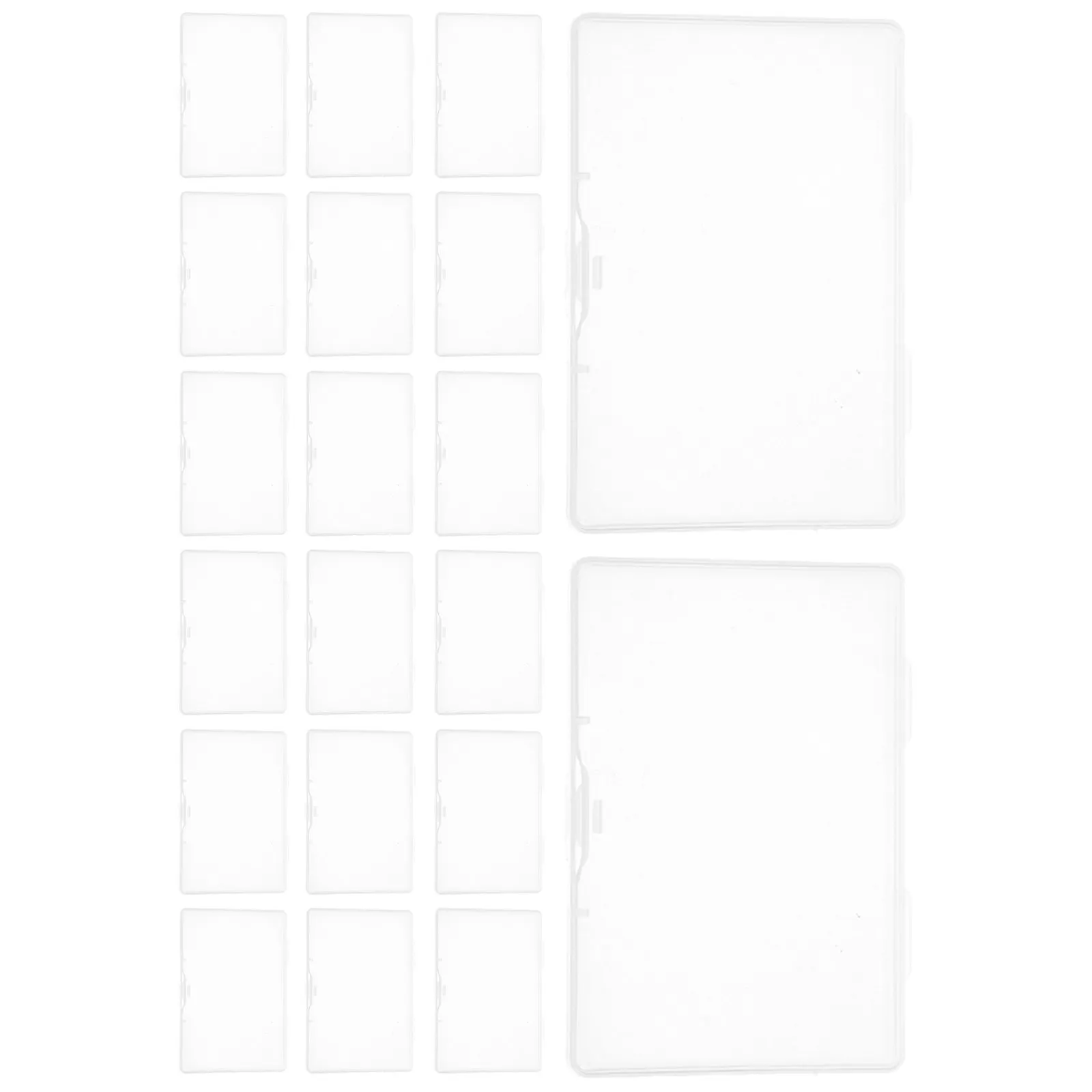 20 Pcs Business Card Storage Box Organizer Powder Puff Container False Eyelash Case PP Fishing Tackle