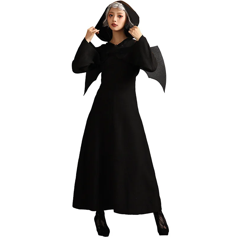 

Halloween Witch Costumes Cosplay Vampire Witches Dress With Bat wing Carnival Stage Performance Role Playing Fancy Party Outfits