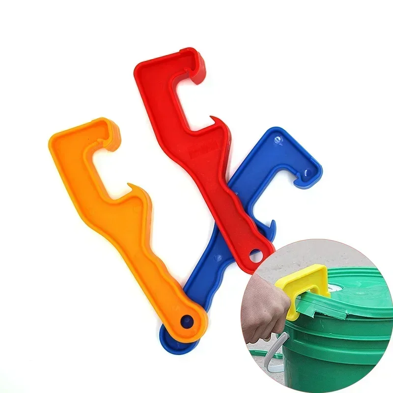 3pcs Plastic Bucket Lid Opener Paint Can Opener Bucket Opener Wrench Tool Lid Remover for Home Industrial Use Yellow/blue/red