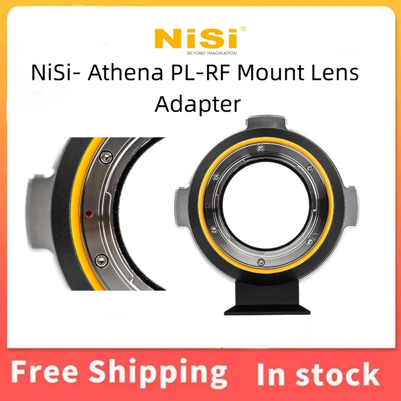 Professional PL-RF Adapter NiSi Athena, Precision Engineered for Canon RF Mount, Stainless Steel Construction, Internal Flocking