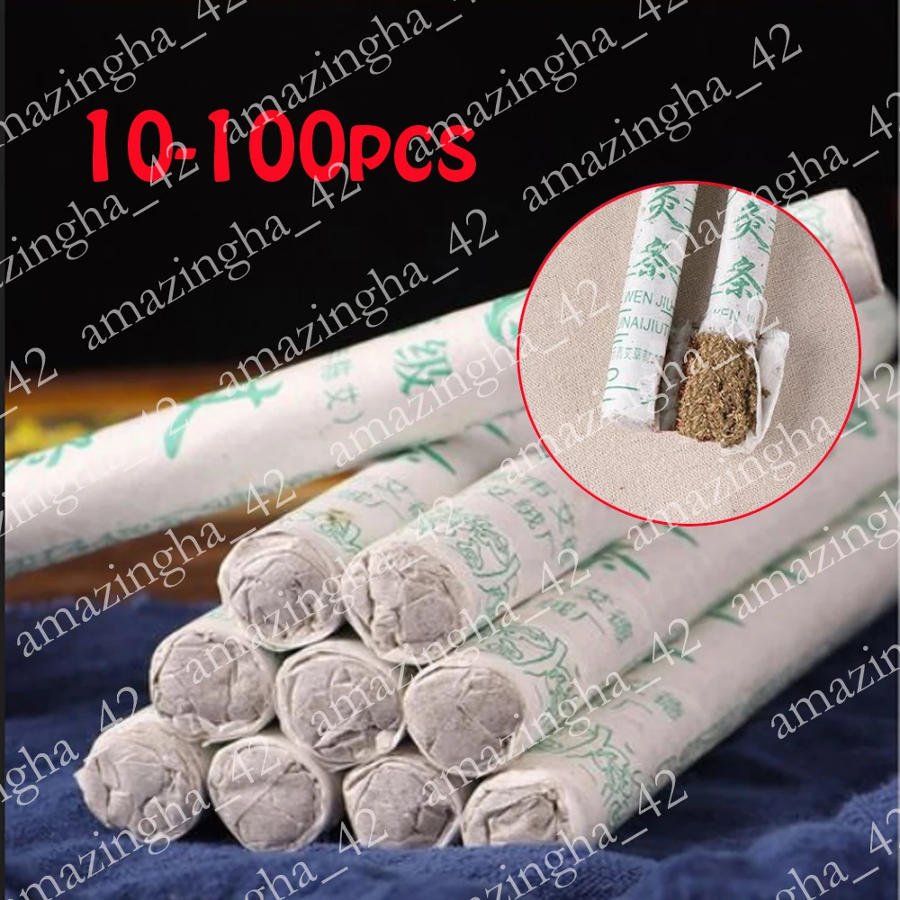 

10-100 шт. китайские традиционные чистые мокса-палочки в рулонах, ожоговые деревянные палочки мокса, массажная терапия для антистресса