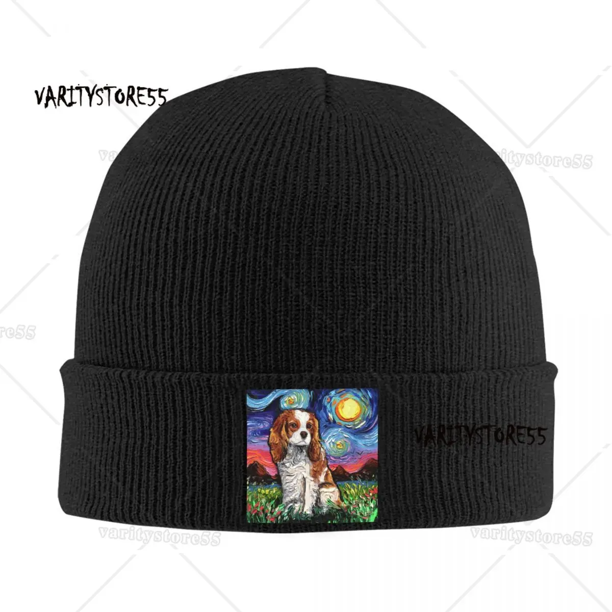 Custom Cavalier King Charles Spaniel Beanie Cap Unisex Winter Warm Bonnet Homme Knitting Hat Outdoor Ski Skullies Beanies Caps