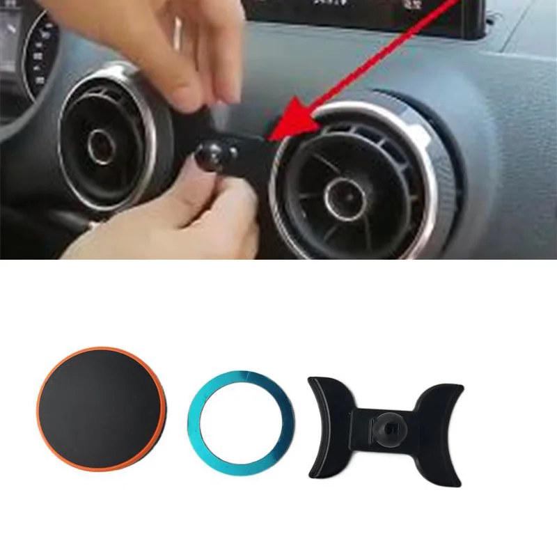 1Set ABS Material For 2014-2020 Audi A3 8V1 8VK Special Car Phone Holder Fixed Bracket Stand Mobile Magnetic Attraction Function
