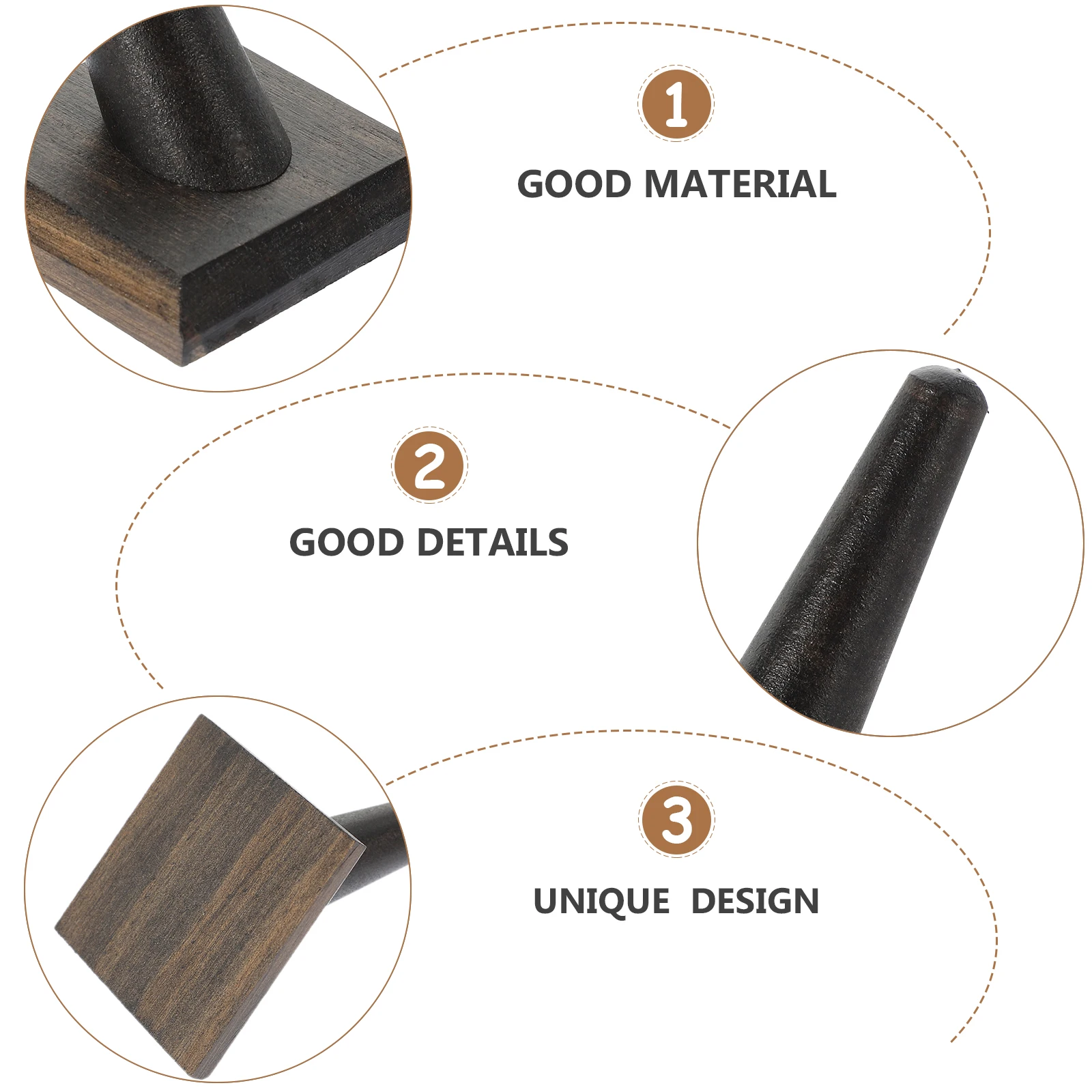 

2pcs Base Ring Displays For Selling Wood Pillar Storage Rack Jewelry Organizer Holder for Counter Ring Display Cabinet