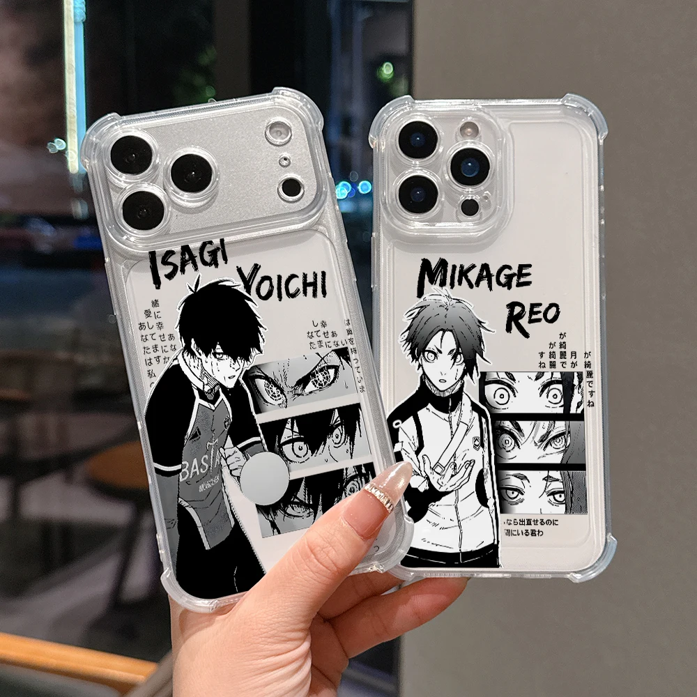 Blue Lock Yoichi Meguru Handyhülle für iPhone 17 Air 16 15 14 Plus 13 12 11 Pro Max X Xs XR 8 e Weiche Stoßfeste Dünne Transparente Schutzhülle