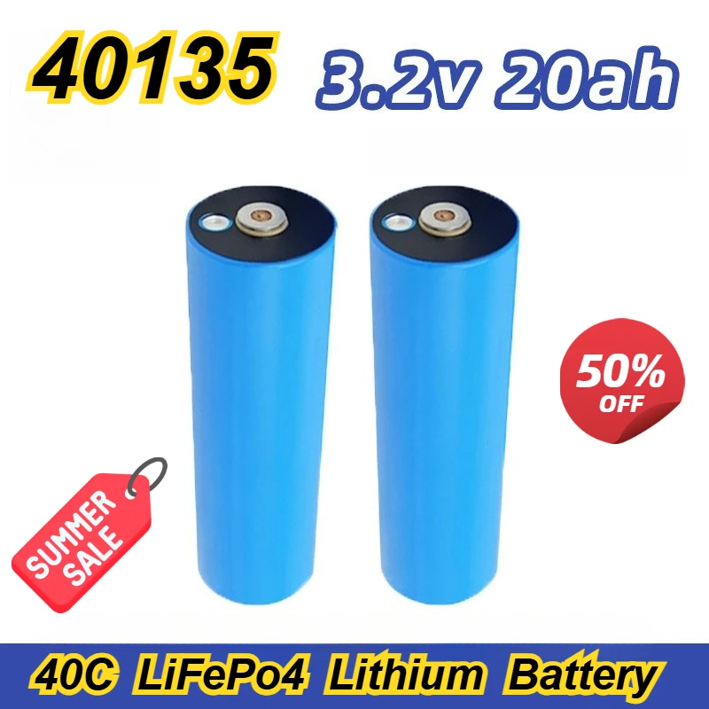 3.2V 20Ah Cylindrical LiFePo4 Lithium Battery for EVE 40135 C40 High Magnification Solar Street Light Electric Vehicles Battery