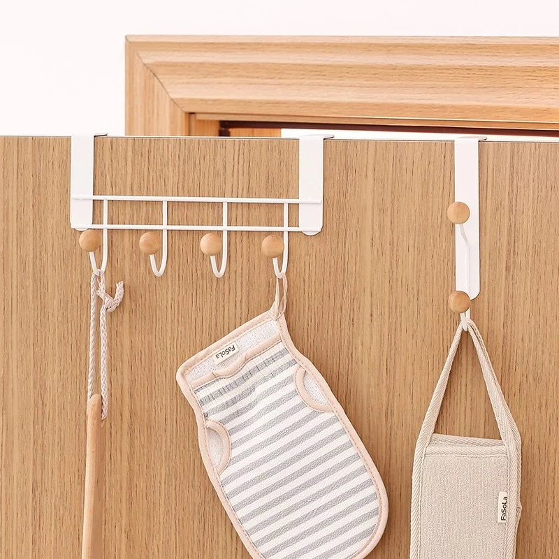 Double Hanger Hooks Over The Door Free Punching For Hanging Hats Bags Holder Tie Scarf Key Hook Clothes Coats Rack Towel Shelf