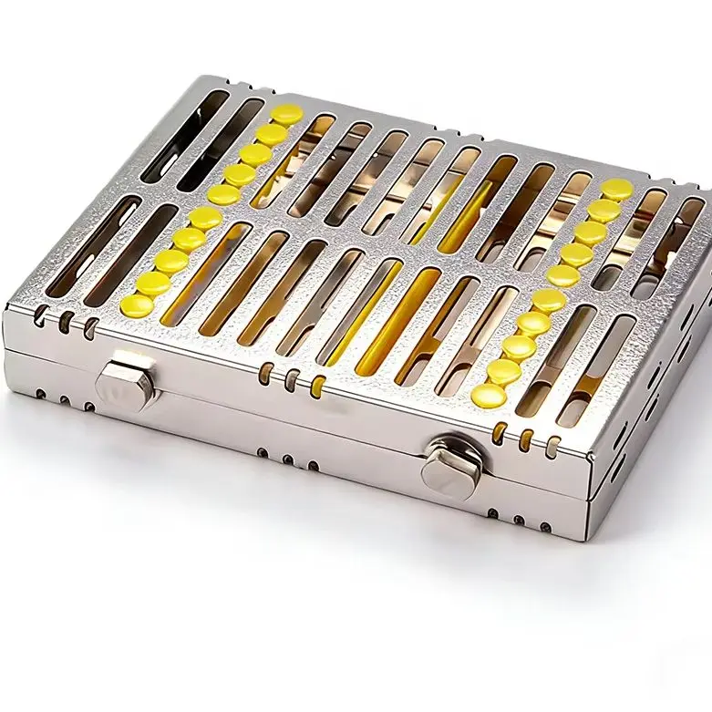 

Dental Disinfection Tray Sterilization Rack Autoclavable Sterilization Box 5/10/20 Grid Surgical Instrument
