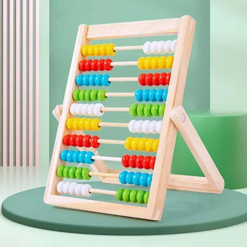 

Classic Wooden Educational Counting Toy 100 Beads Preschool Math Learning Toys Montessori Number Arithmetic Abacus Toddler Gift