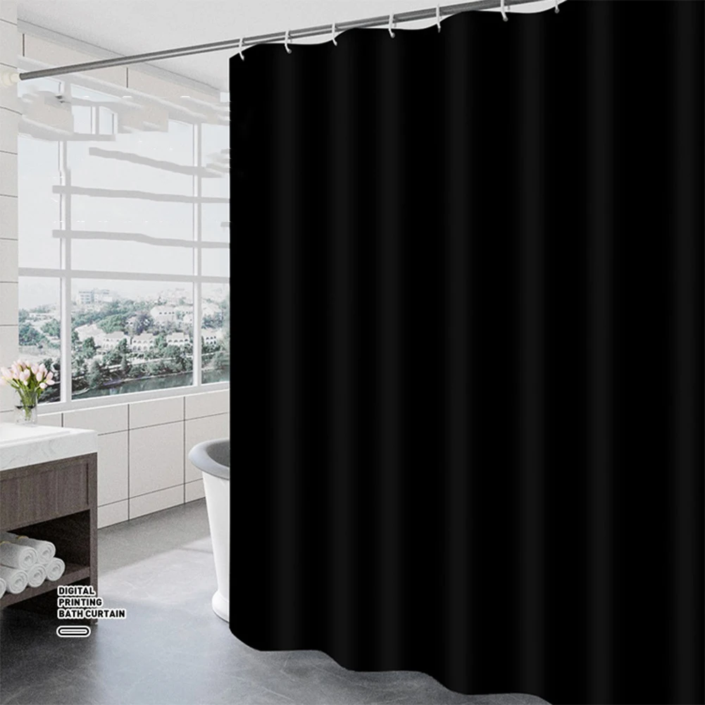 Shower Curtains Solid Black Waterproof Mildew-proof Thickened Partition Bathroom Curtain For Bathroom Products