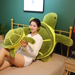 Juguete de peluche de tortuga Kawaii de 35cm, Animal suave relleno, almohada de tortuga marina, cojín, decoración del hogar, regalo de cumpleaños para niños y niñas